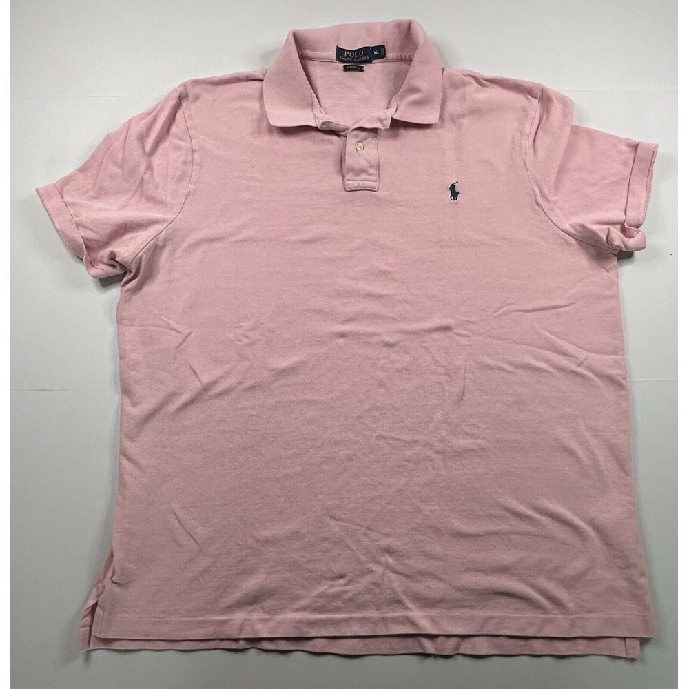 Polo Ralph Lauren Shirt Mens XL Pink Cotton Classic Fit Short Sleeves Pony